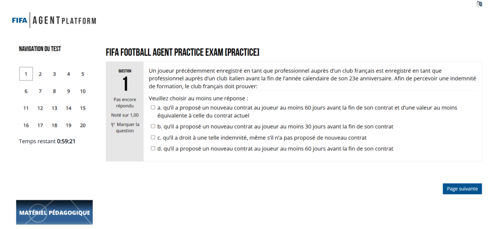 Question 1 Examen Blanc - FIFA