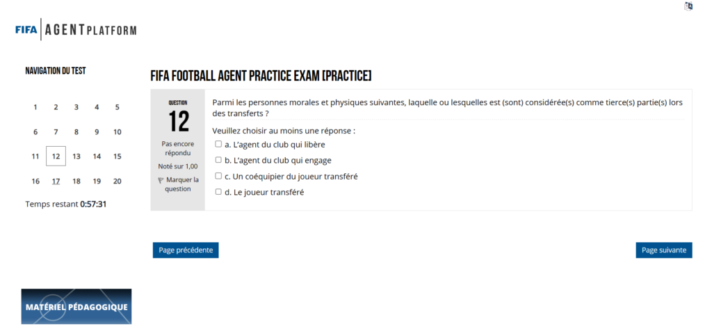 Question 12 Examen Blanc - FIFA