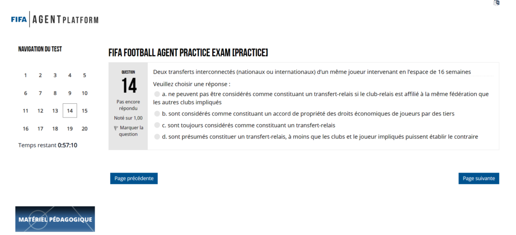 Question 14 Examen Blanc - FIFA