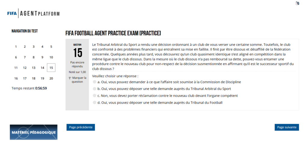 extrait de  question a l'examen