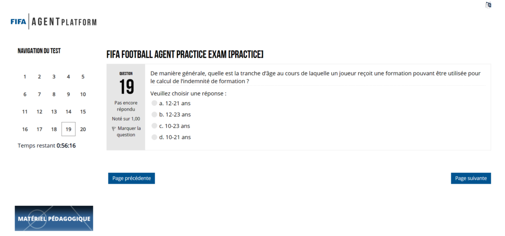 Question 19 Examen Blanc - FIFA