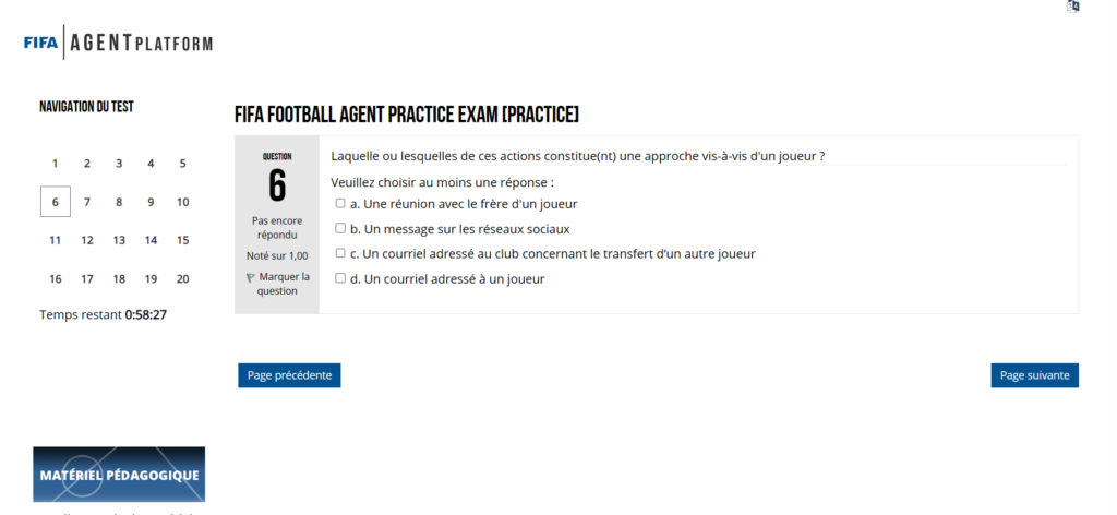 Question 6 Examen Blanc - FIFA