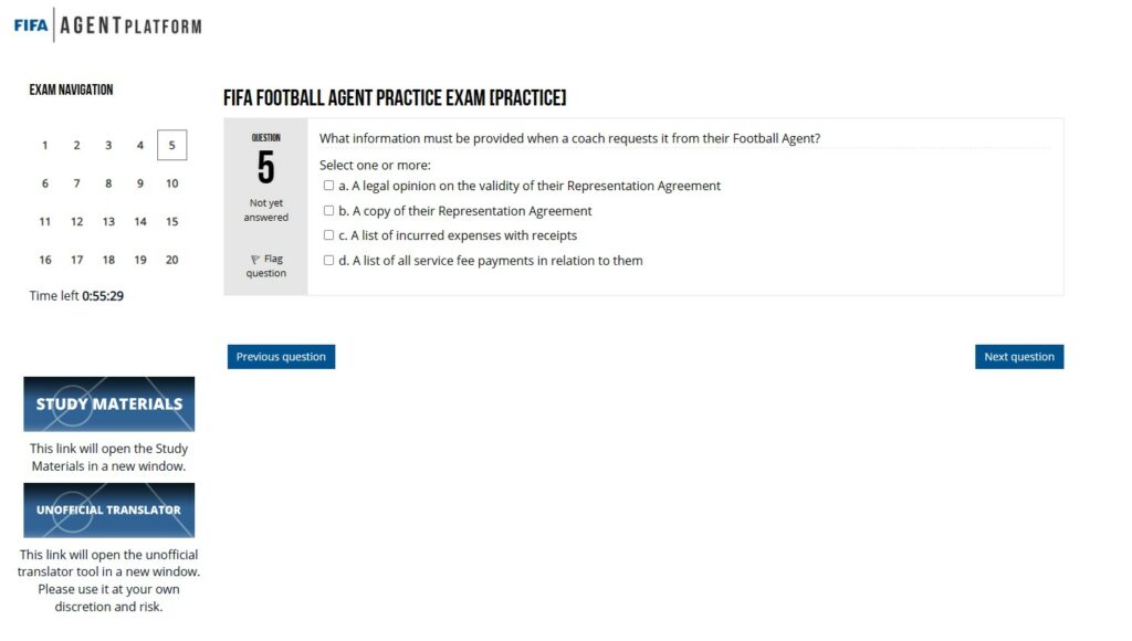 The FIFA Agent Exam: Participants’ Outcomes